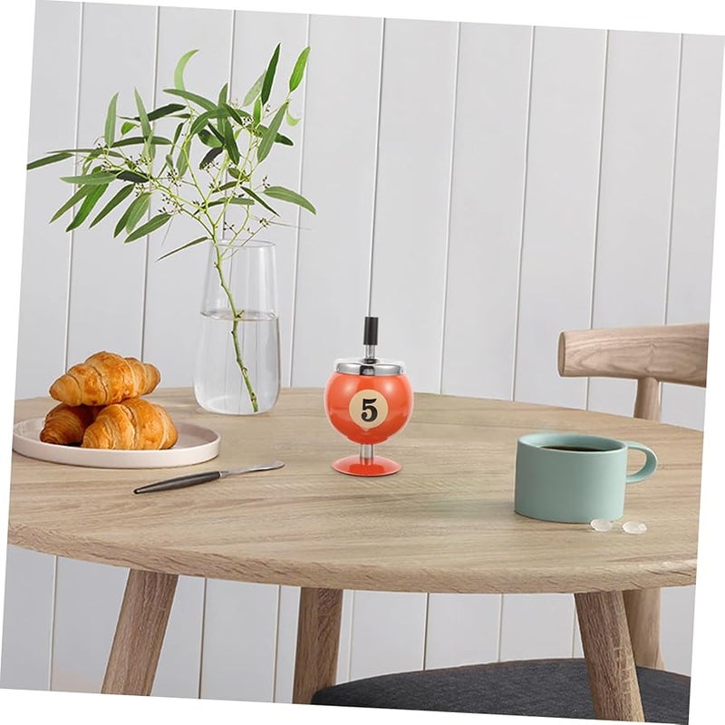 طفاية تلقائية على شكل كرة البلياردو لسلة الرماد حامل الرماد للمكتب والهواء الطلق - Image 3